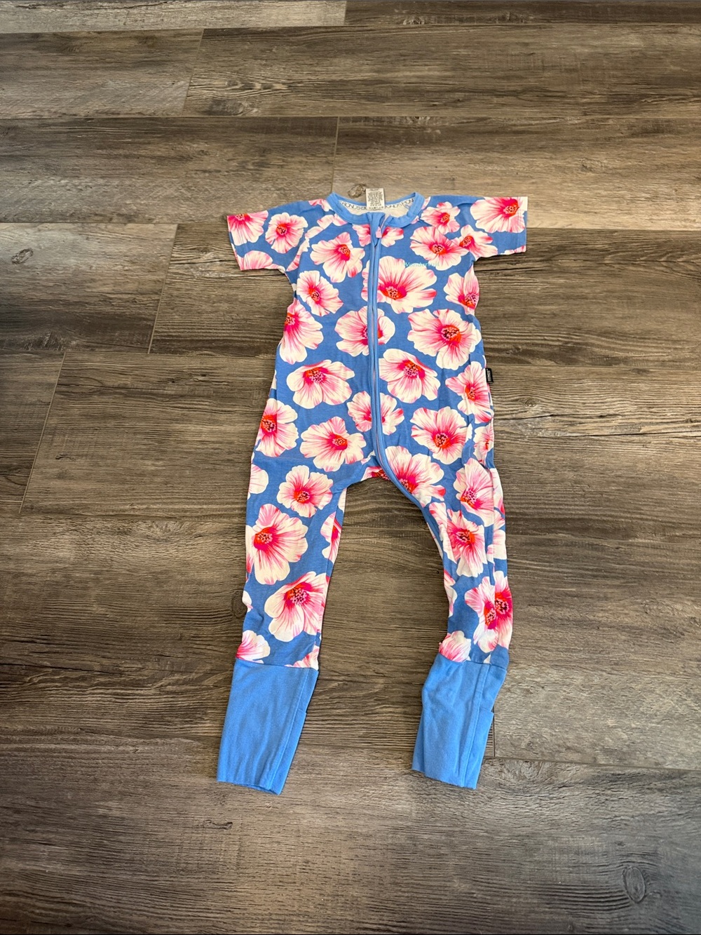 Bonds Blue Floral Zippered Kids One-Piece